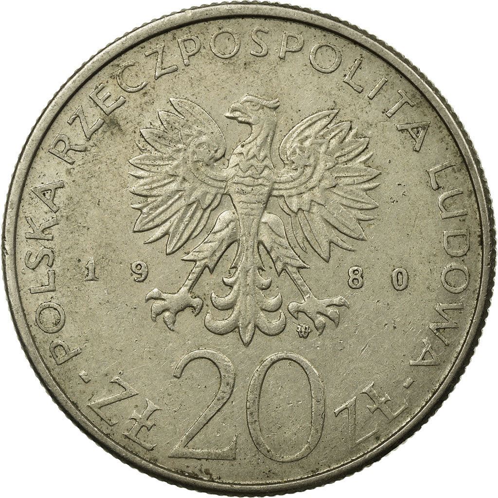 Poland | 20 Złotych Coin | Dar Pomorza Ship | Eagle | KM112 | 1980