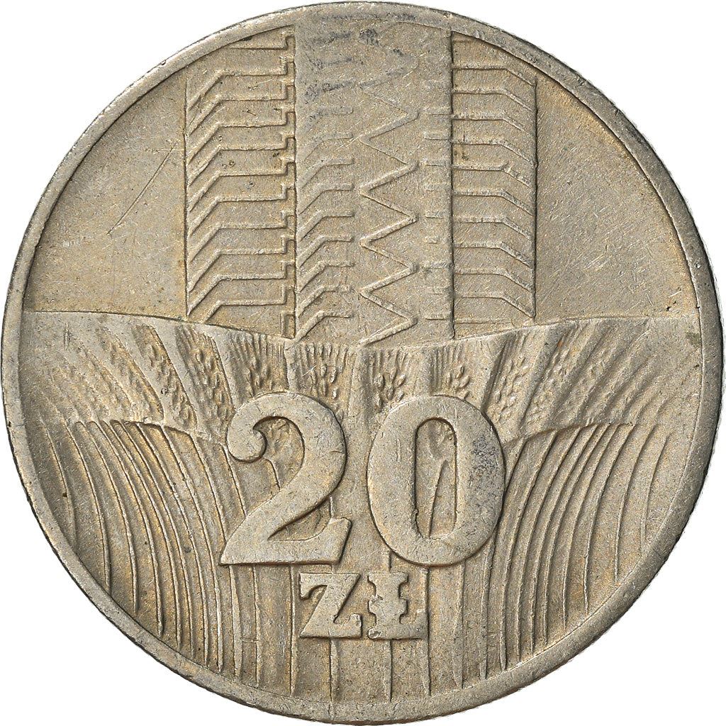 Poland | 20 Złotych | Eagle | Wheat | Building | KM67 | 1973 - 1976