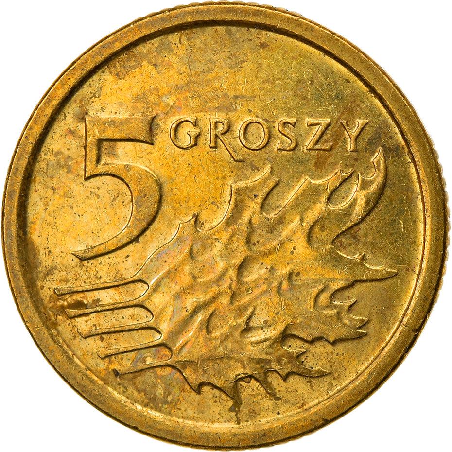 Poland | 5 Groszy | Oak Leaves | Eagle | KM925 | 2013 - 2021