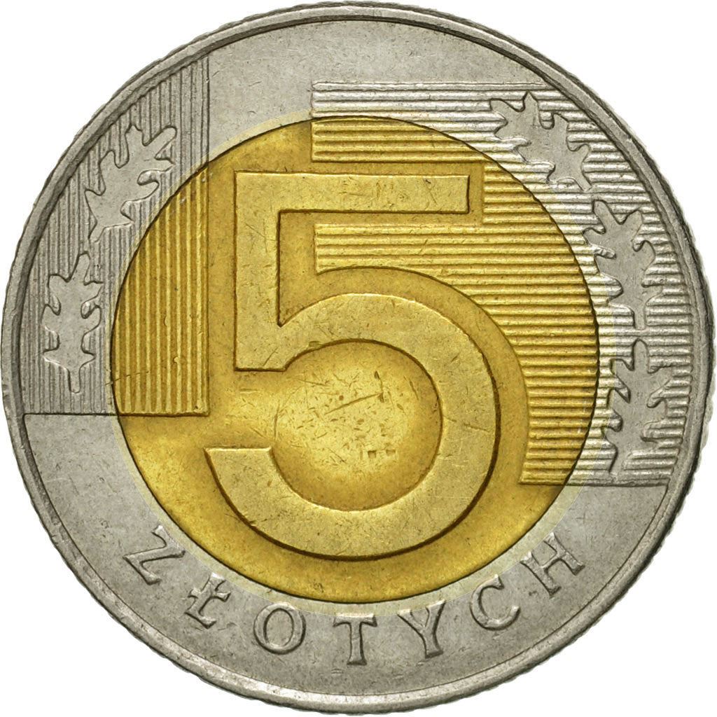 Poland | 5 Złotych Coin | Oak Leaves | Eagle | KM284 | 1994 - 2021