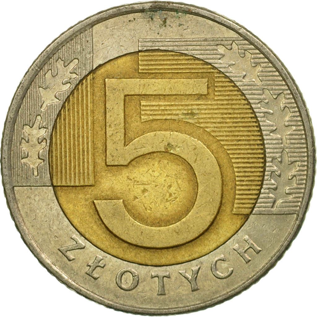 Poland | 5 Złotych Coin | Oak Leaves | Eagle | KM284 | 1994 - 2021