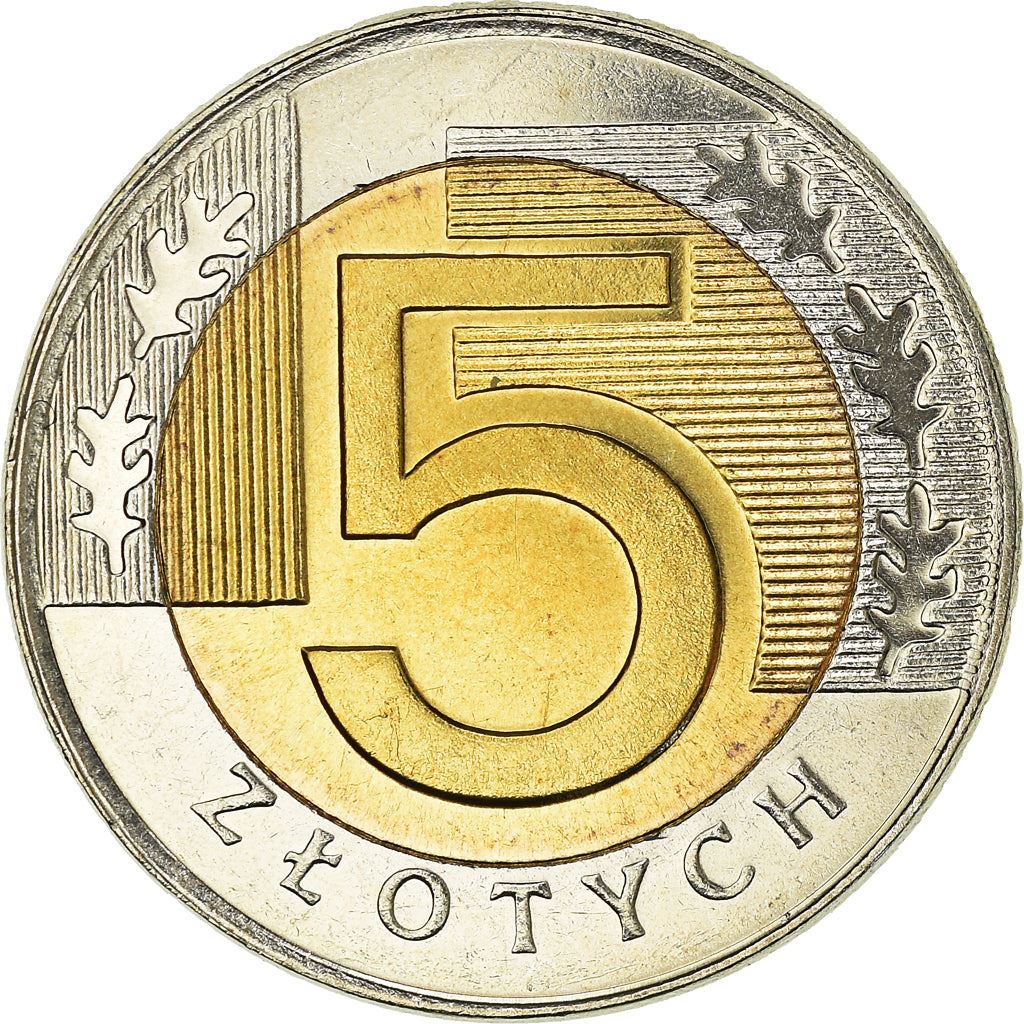 Poland | 5 Złotych Coin | Oak Leaves | Eagle | KM284 | 1994 - 2021