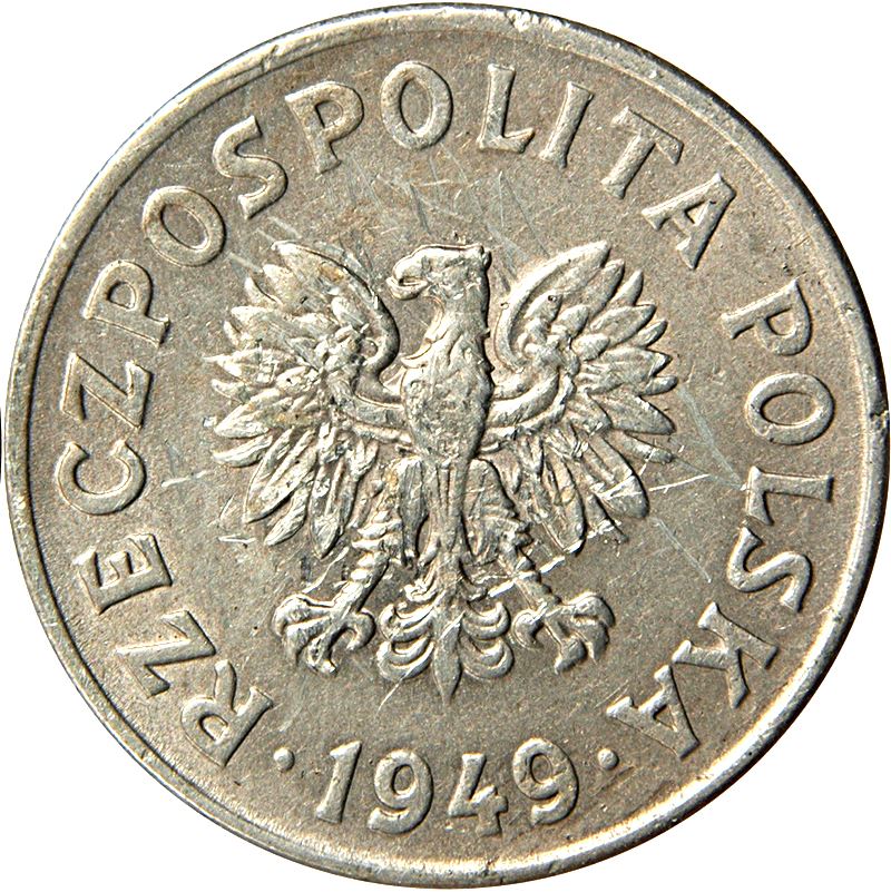 Poland | 50 Groszy Coin | Eagle | KM44 | 1949