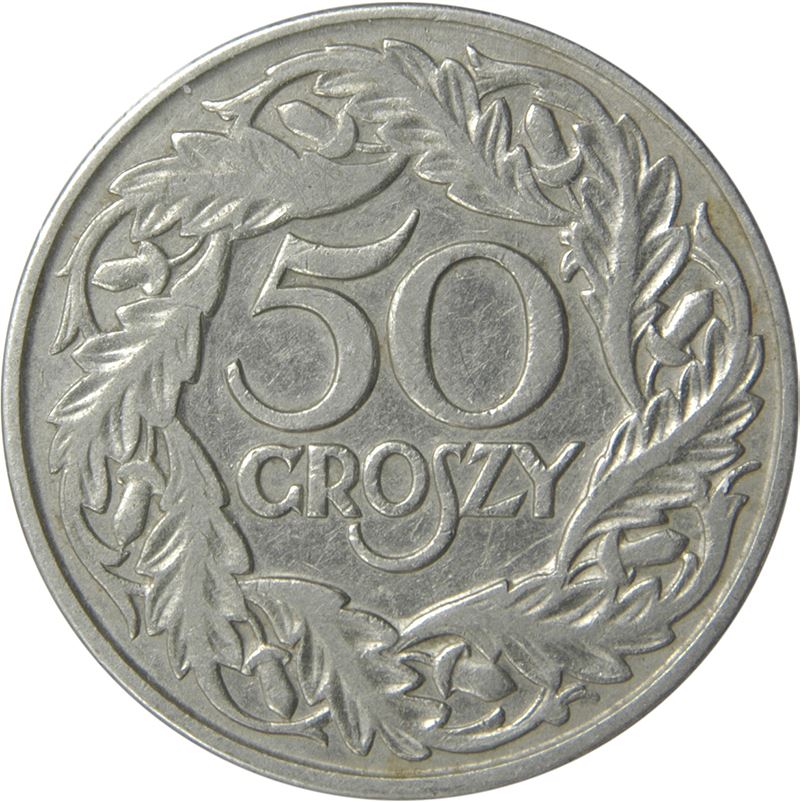 Poland | 50 Groszy | Eagle | KM13 | 1923