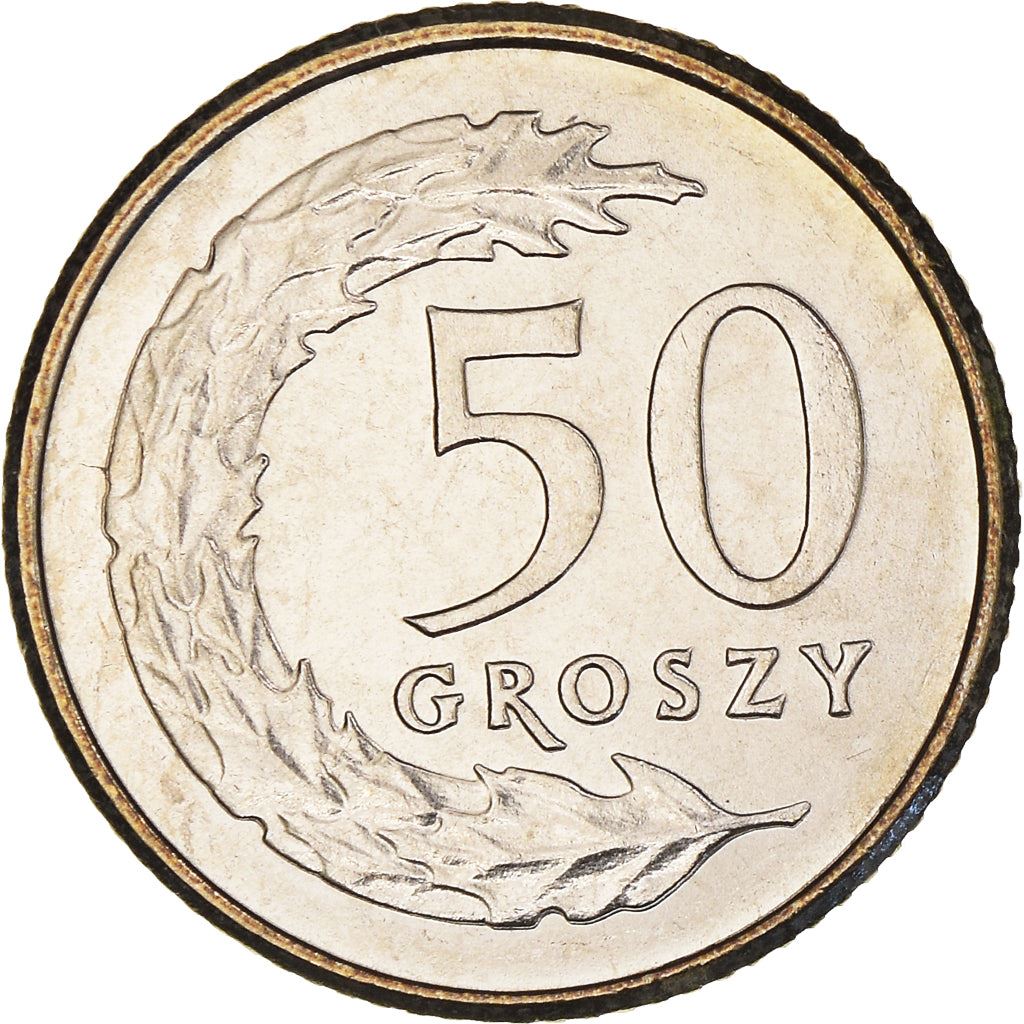 Poland | 50 Groszy | Oak Leaves | Eagle | KM281 | 1990 - 2016