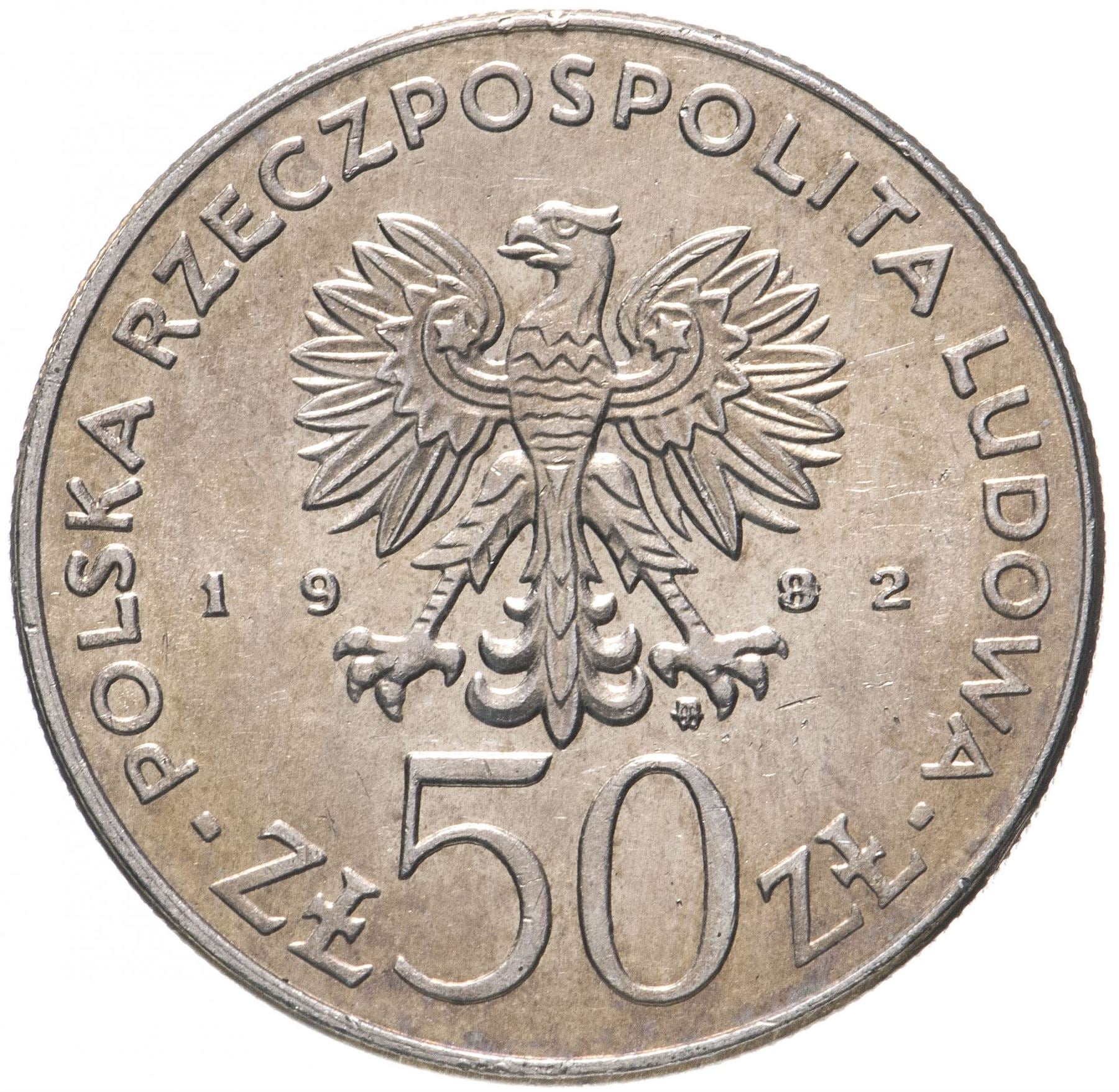 Poland | 50 Złotych Coin | Bolesław III Krzywousty | Eagle | KM133 | 1982