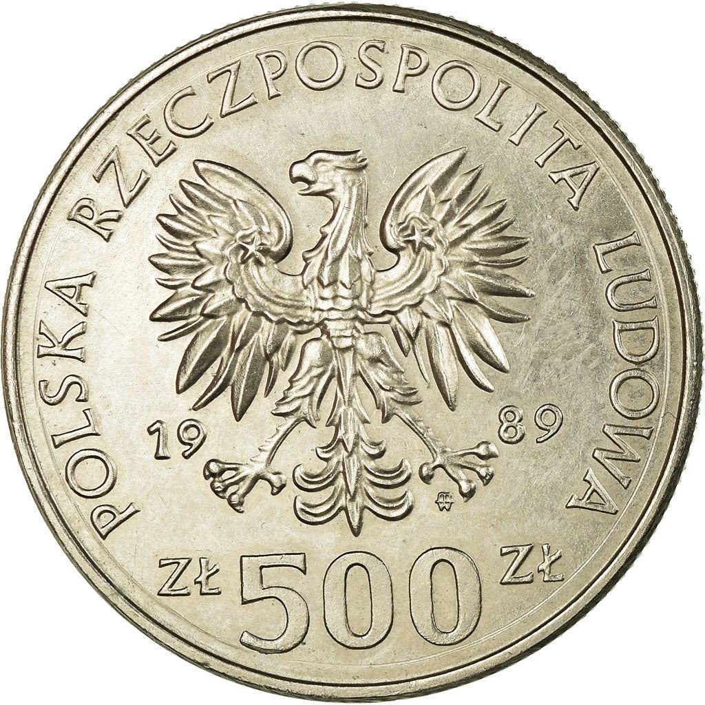 Poland | 500 Złotych Coin | Defensive War of Poland | Infantry Soldier | Eagle | KM185 | 1989