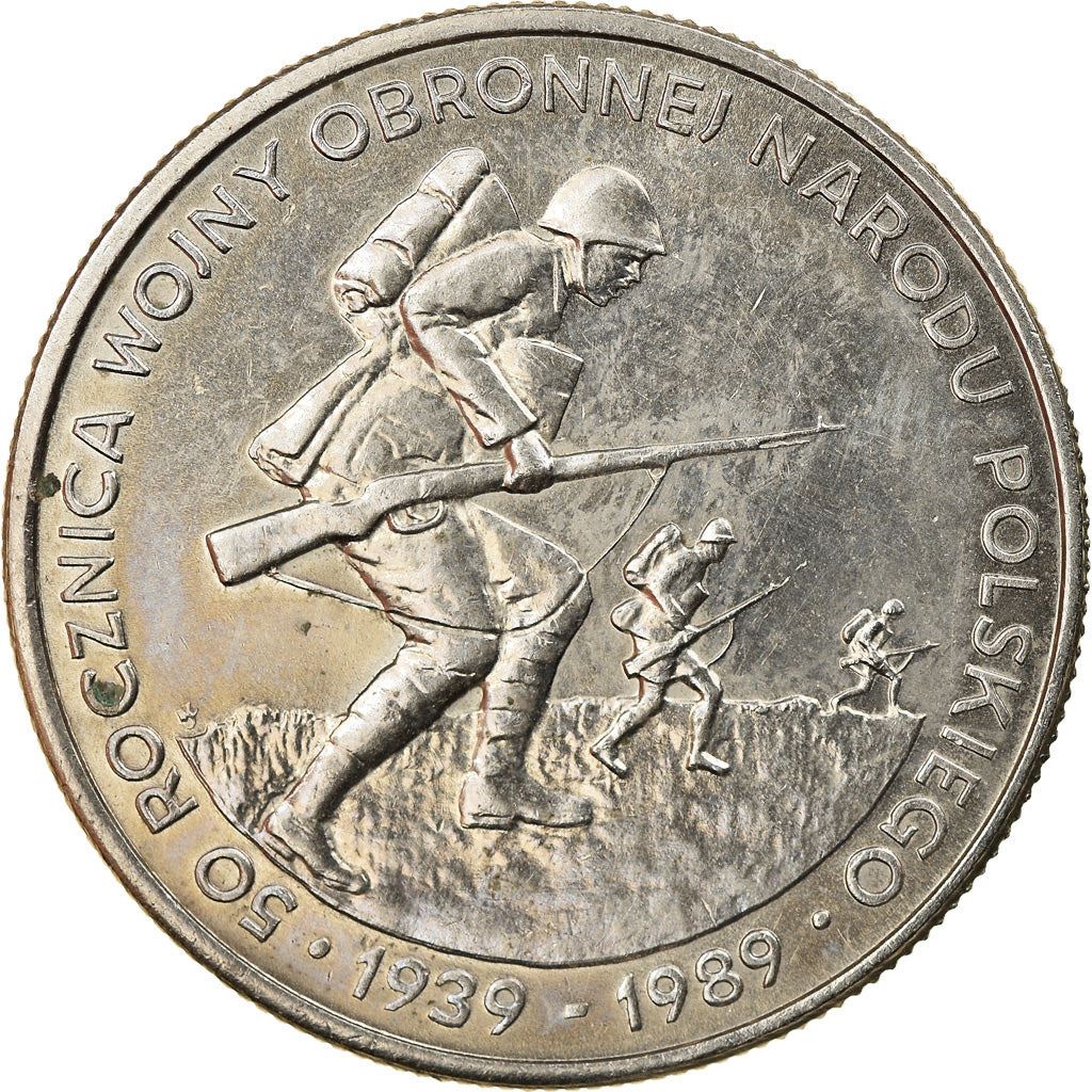 Poland | 500 Złotych Coin | Defensive War of Poland | Infantry Soldier | Eagle | KM185 | 1989