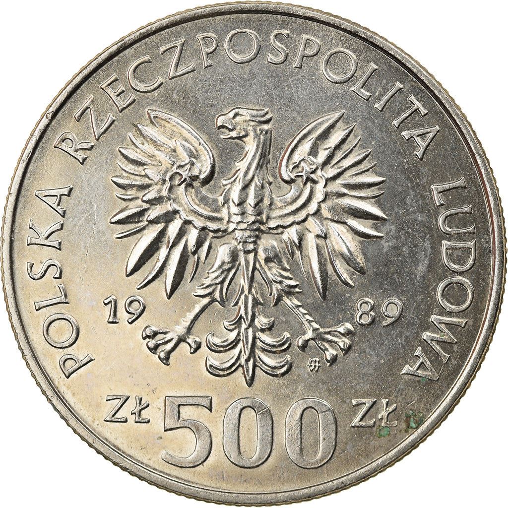 Poland | 500 Złotych Coin | Defensive War of Poland | Infantry Soldier | Eagle | KM185 | 1989