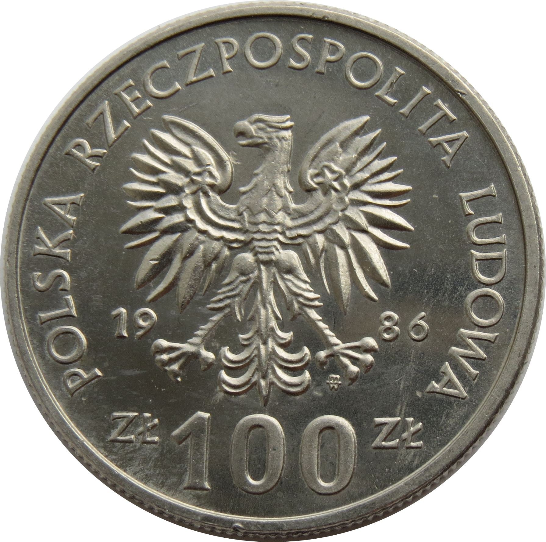 Polish 100 Zlotych Coin | Wladyslaw I Lokietek | Eagle | Poland | 1986