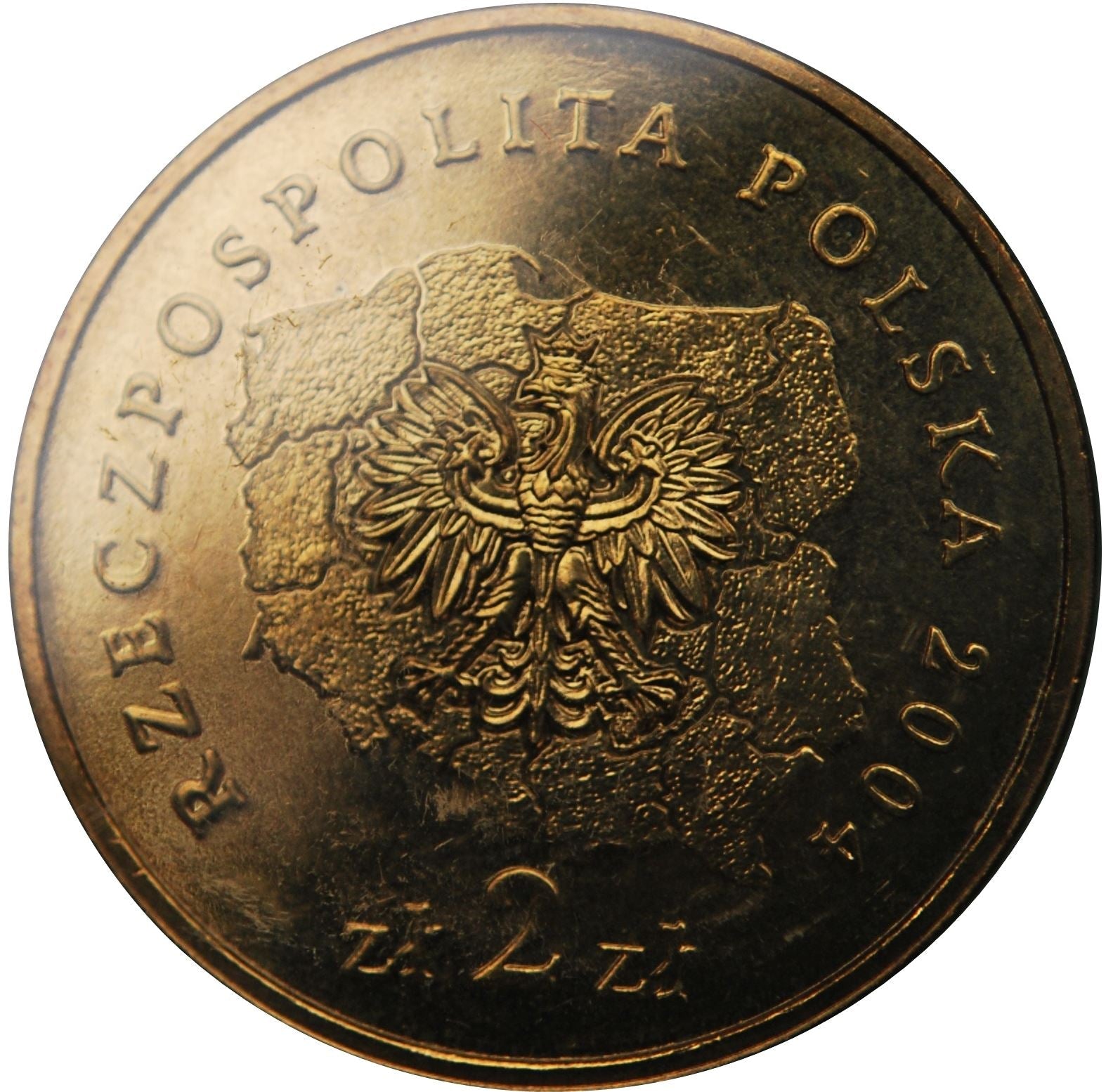 Polish 2 Zlote Coin | Lodzkie Voivodeship | Poland Map | Poland | 2004