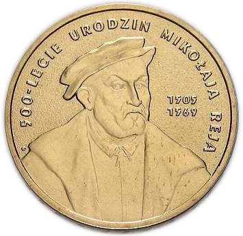 Polish Coin 2 Zlote Coin | Mikolaj Rej | Eagle | Poland | 2005