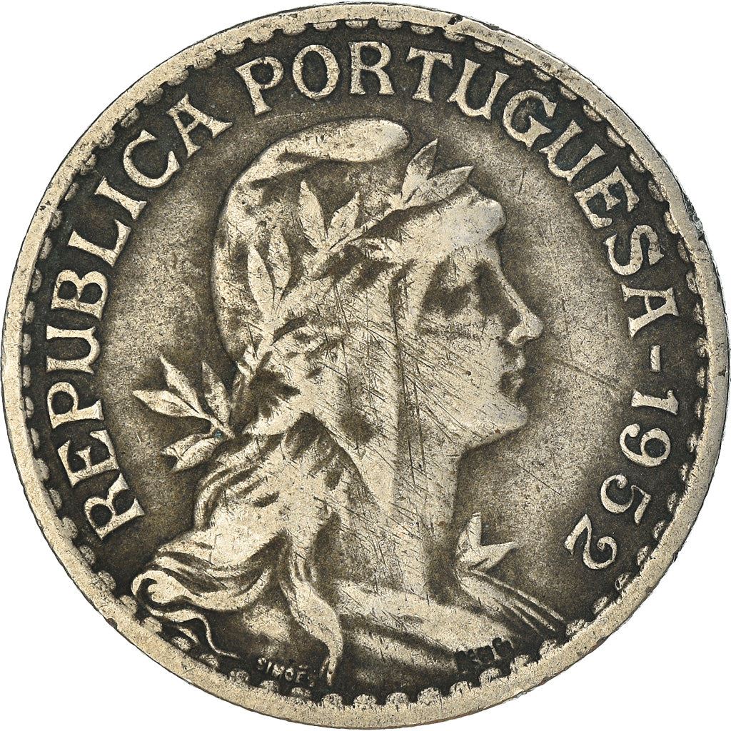 Portugal 1 Escudo Coin | Republica Head | KM578 | 1927 - 1968