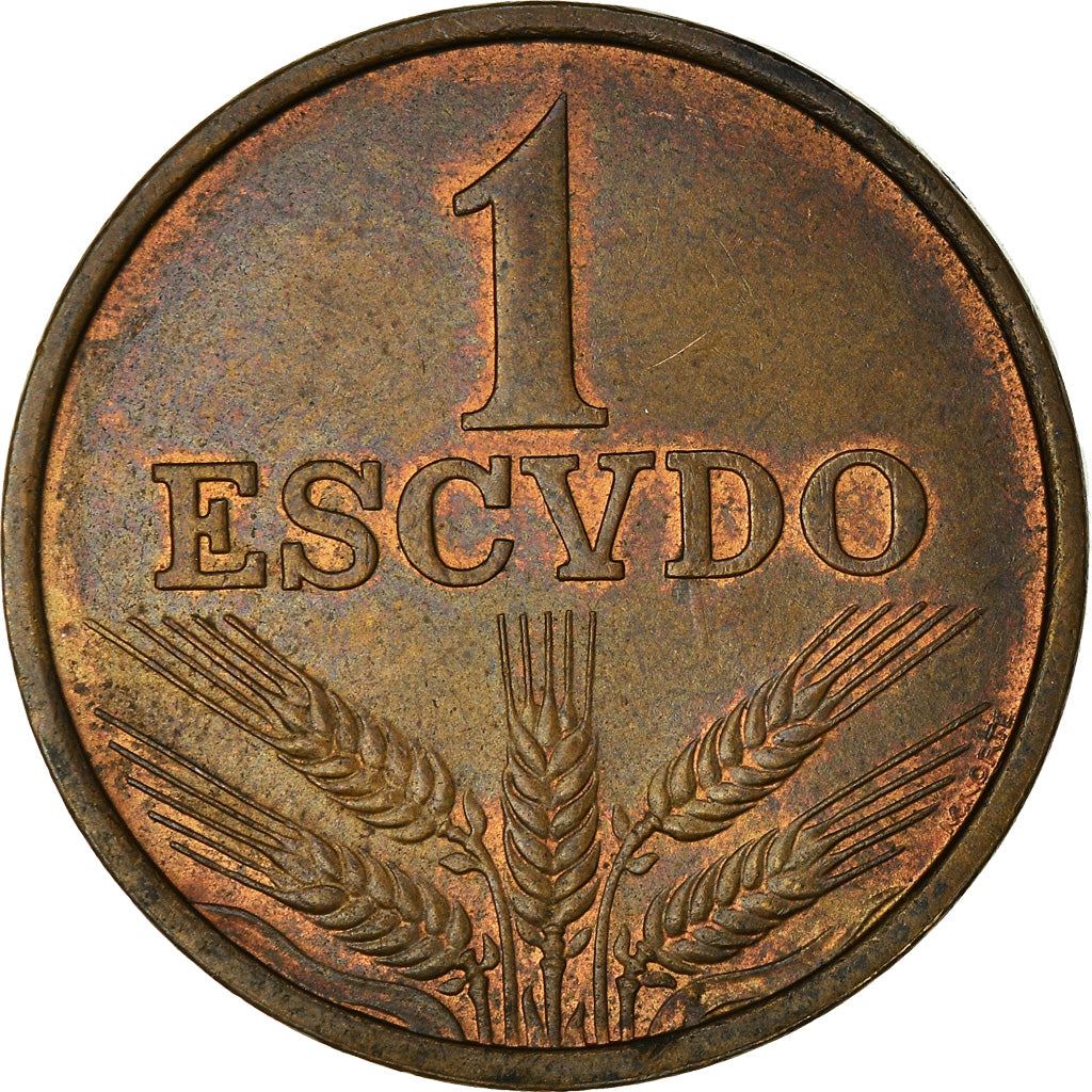 Portugal 1 Escudo Coin | Shield | Wheat Ear | KM597 | 1969 - 1979