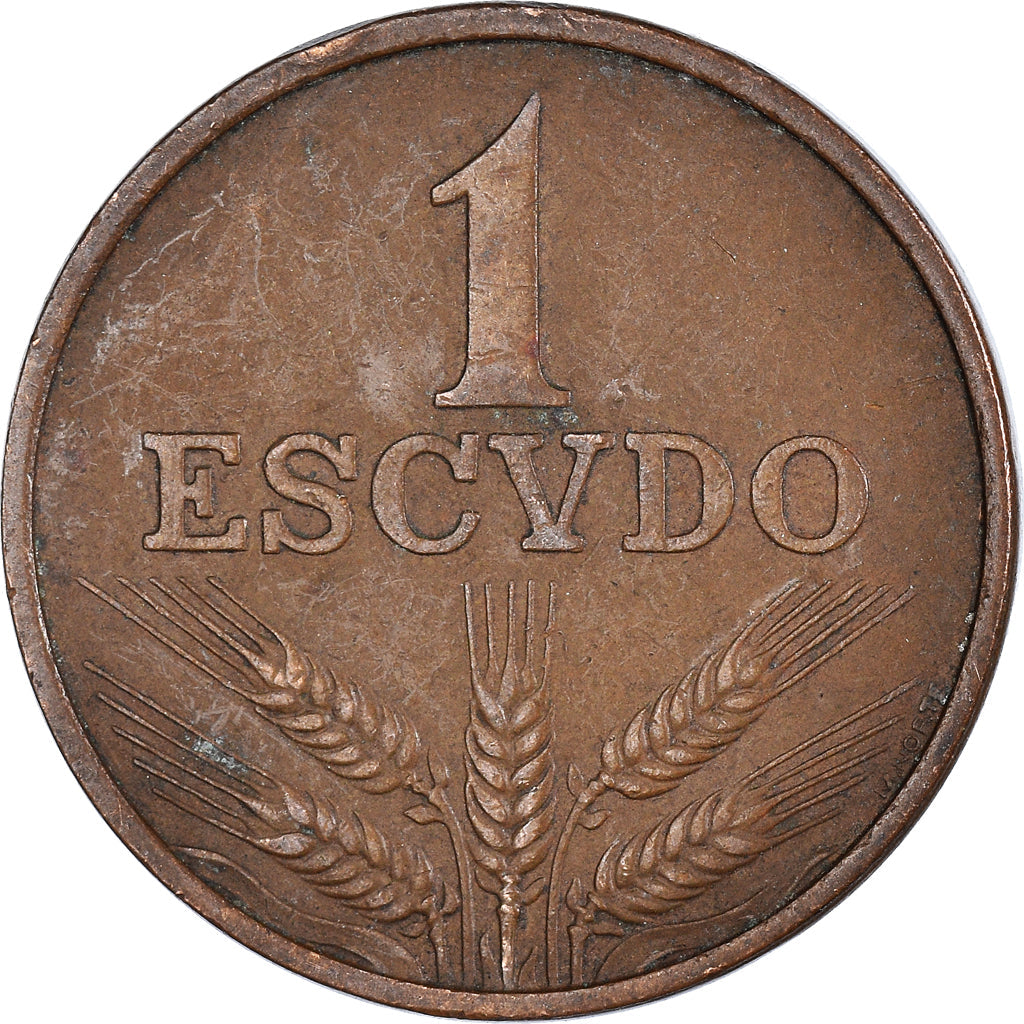 Portugal 1 Escudo Coin | Shield | Wheat Ear | KM597 | 1969 - 1979