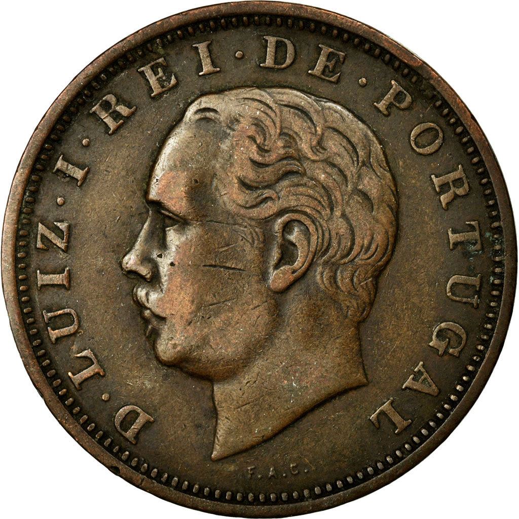 Portugal | 20 Reis Coin | King Luiz I | KM527 | 1882 - 1886