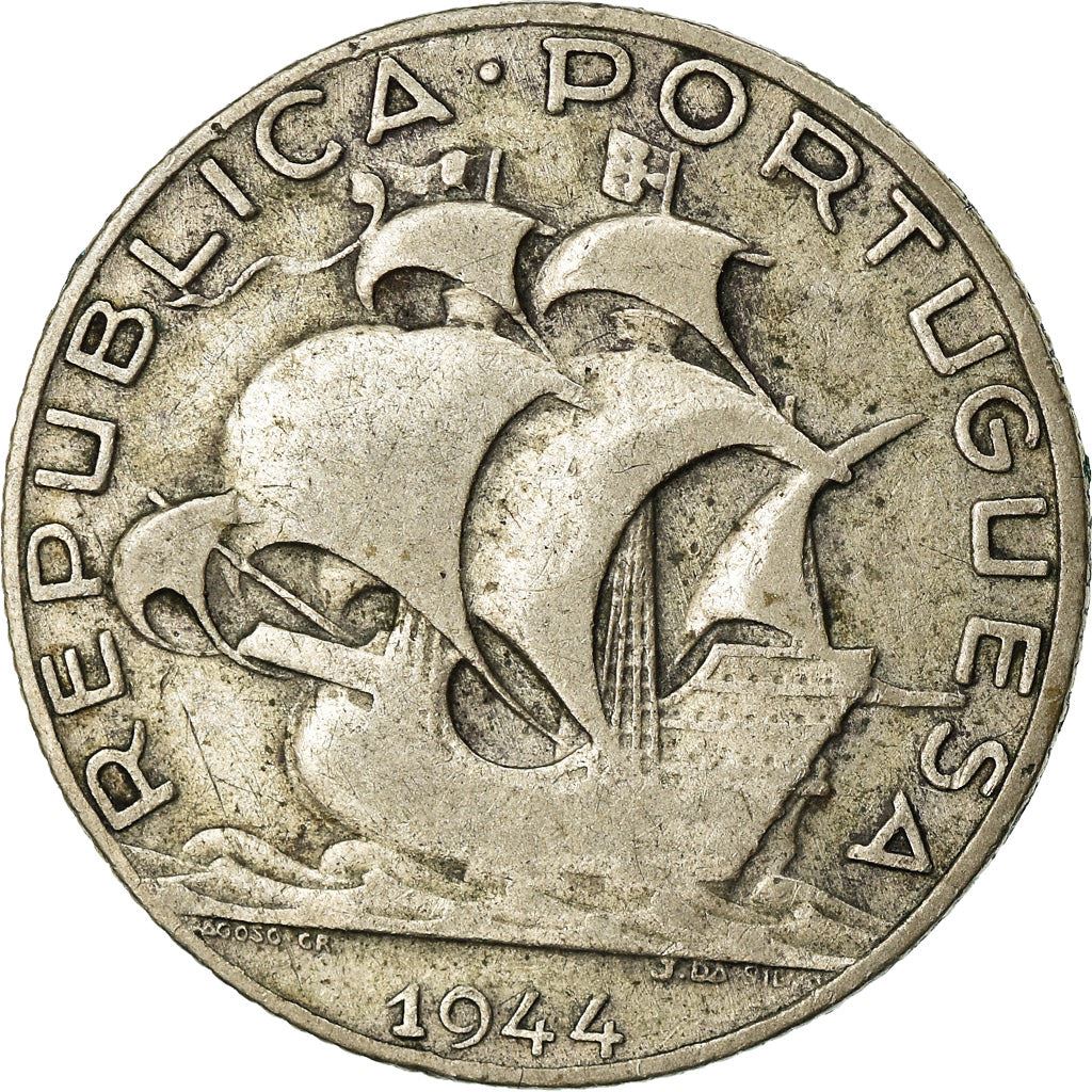 Portugal 2.50 Escudos Coin | Portuguese Ship | Silver | 1932 - 1951