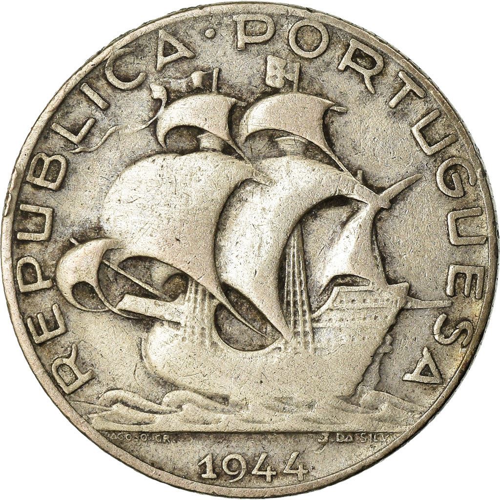 Portugal 2.50 Escudos Coin | Portuguese Ship | Silver | 1932 - 1951