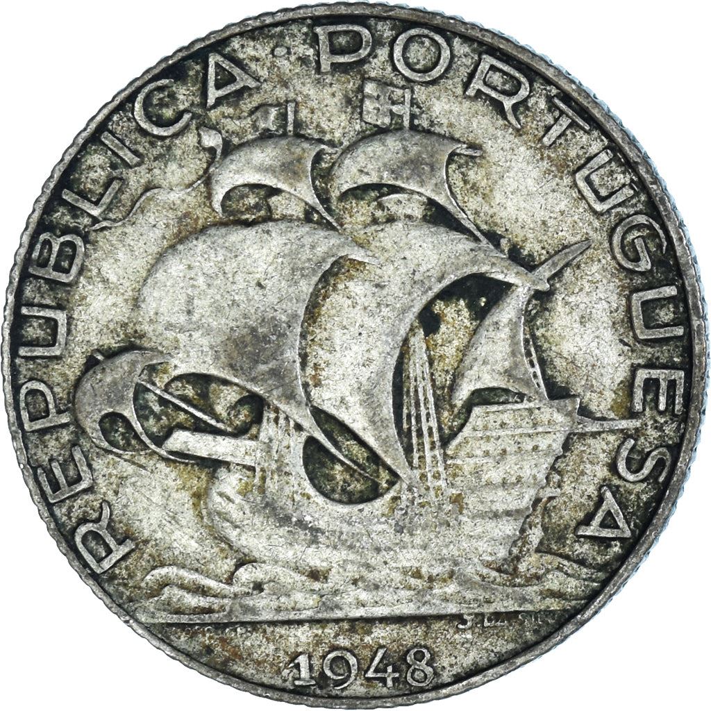 Portugal 2.50 Escudos Coin | Portuguese Ship | Silver | 1932 - 1951