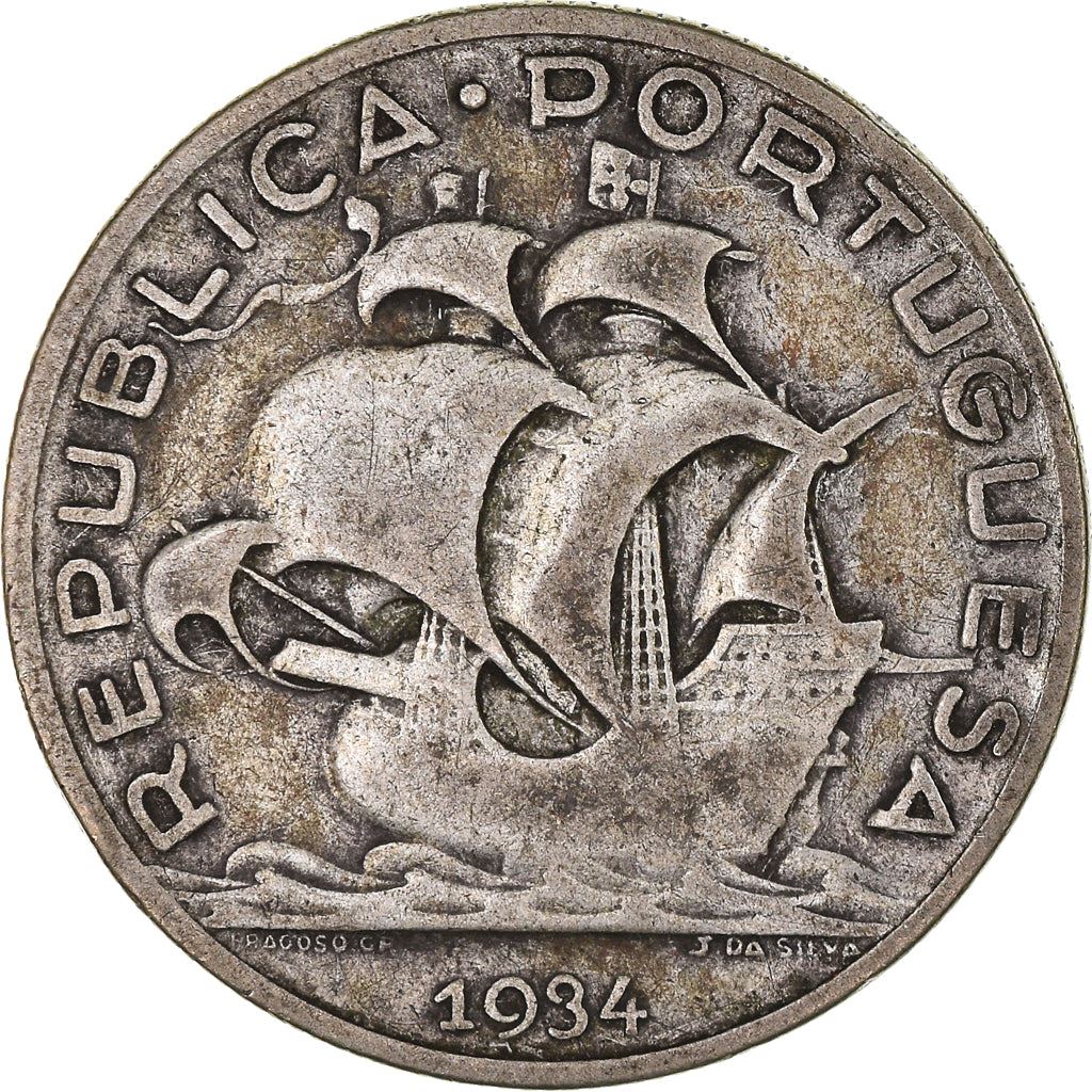 Portugal 5 Escudos | Portuguese Silver Coin | Caravelle | Ship | KM581 | 1932 - 1951