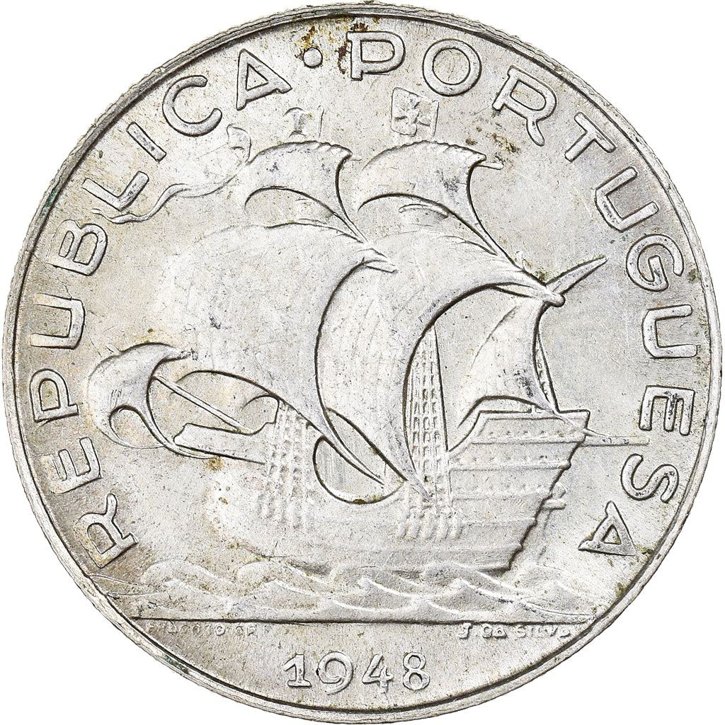 Portugal 5 Escudos | Portuguese Silver Coin | Caravelle | Ship | KM581 | 1932 - 1951