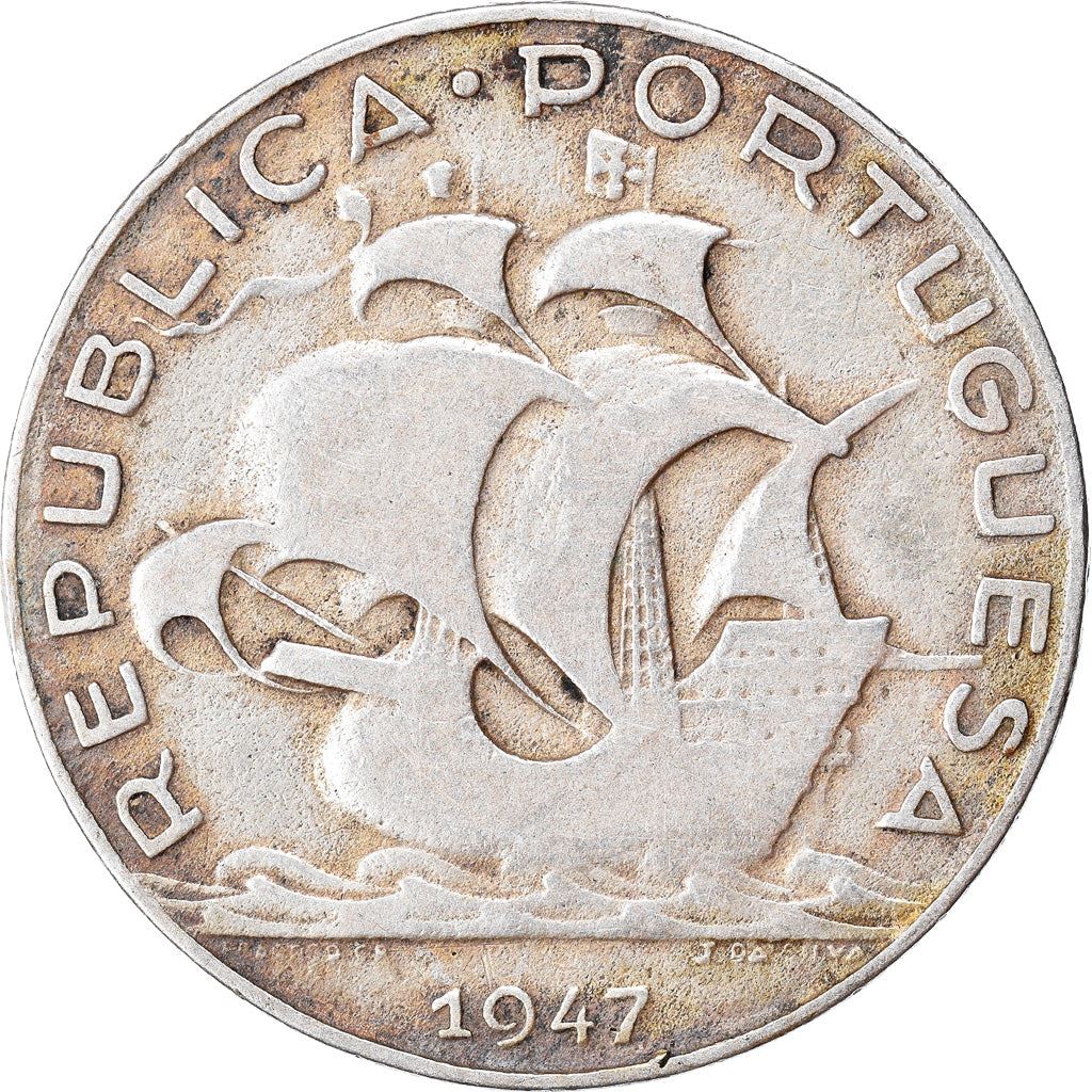 Portugal 5 Escudos | Portuguese Silver Coin | Caravelle | Ship | KM581 | 1932 - 1951