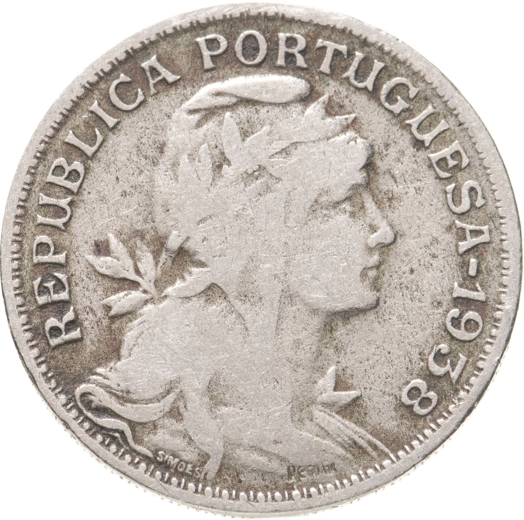 Portugal 50 Centavos Coin | Republic Allegory | KM577 | 1927 - 1968