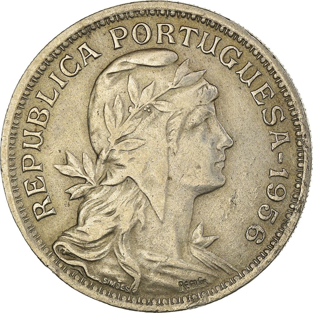 Portugal 50 Centavos Coin | Republic Allegory | KM577 | 1927 - 1968