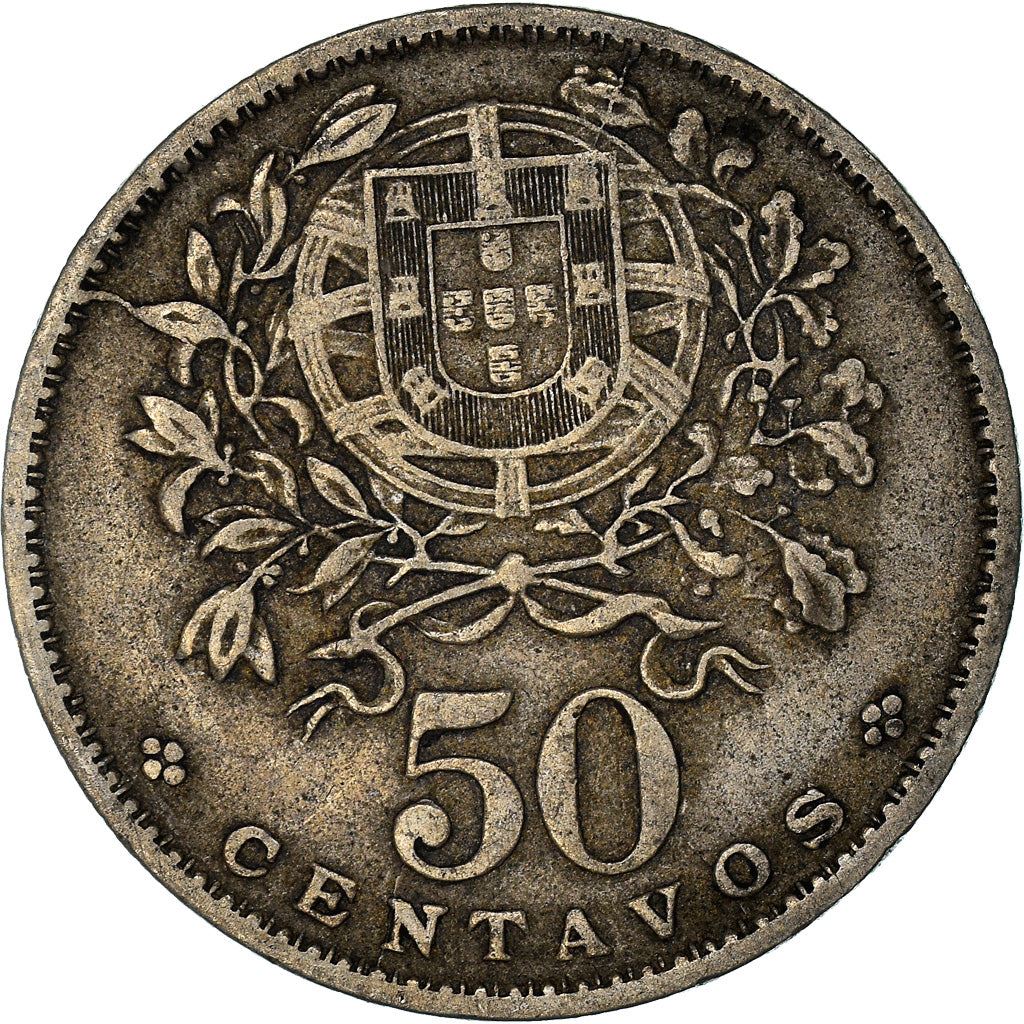 Portugal 50 Centavos Coin | Republic Allegory | KM577 | 1927 - 1968