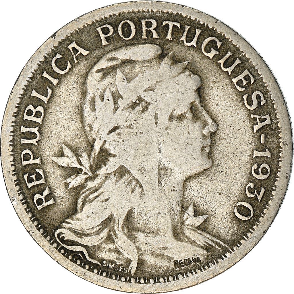 Portugal 50 Centavos Coin | Republic Allegory | KM577 | 1927 - 1968