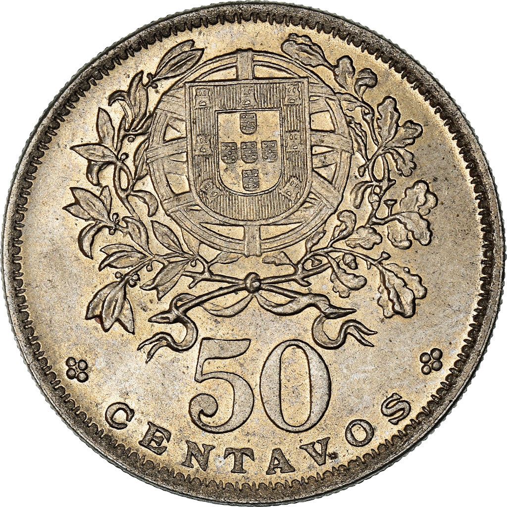 Portugal 50 Centavos Coin | Republic Allegory | KM577 | 1927 - 1968