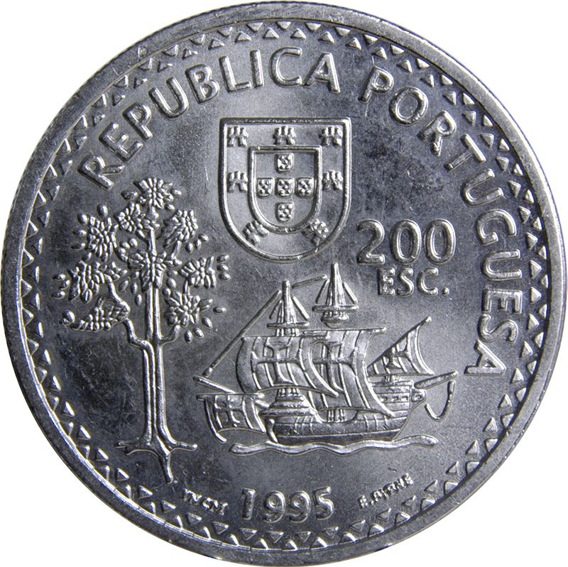 Portugal Coin Portuguese 200 Escudos | Solor Timor | Sandalwood Tree | Order of Christ | KM683 | 1995