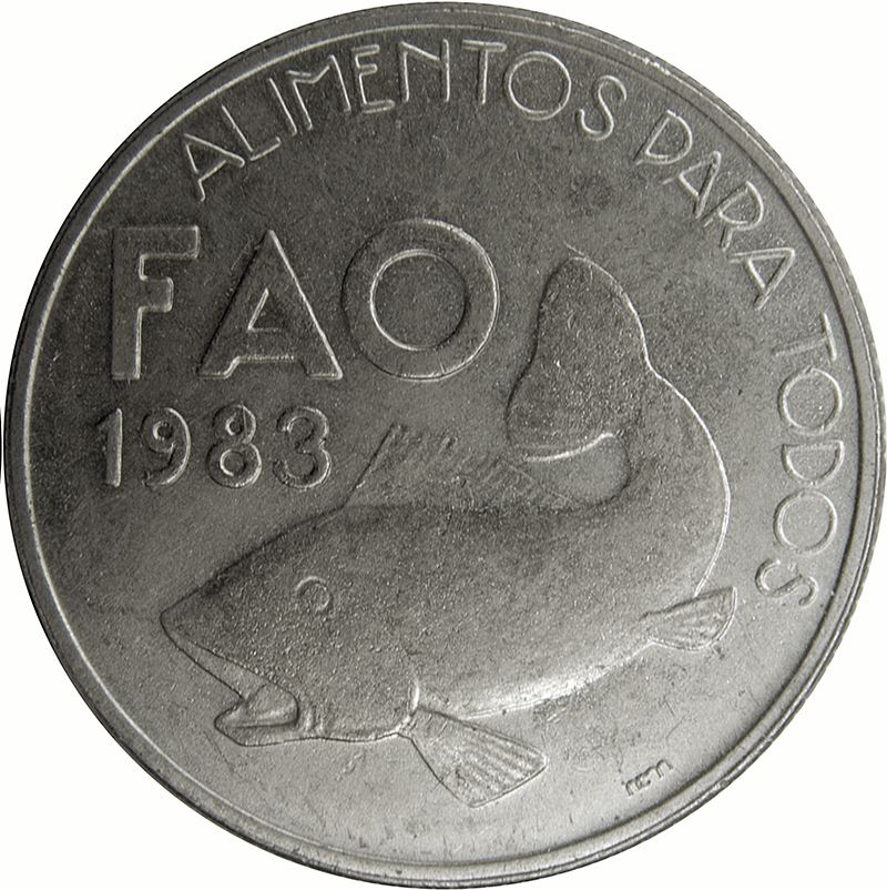 Portugal Coin Portuguese 25 Escudos | FAO | Atlantic Cod Fish | KM619 | 1983