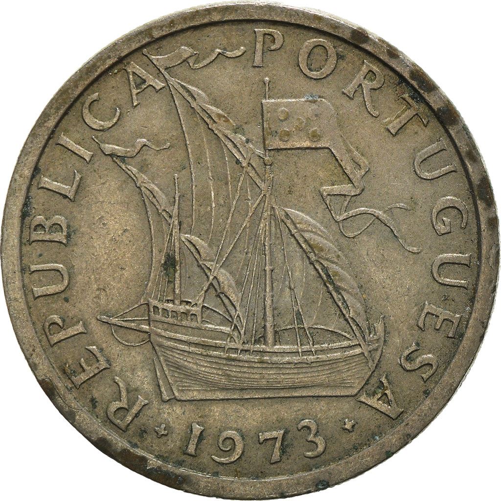 Portugal Coin Portuguese 5 Escudos | Ship | Stars | KM591 | 1963 - 1986