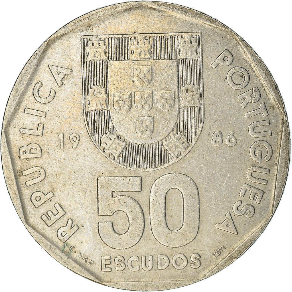 Portugal Coin Portuguese 50 Escudos | Ship | Fish | KM636 | 1986 - 2001