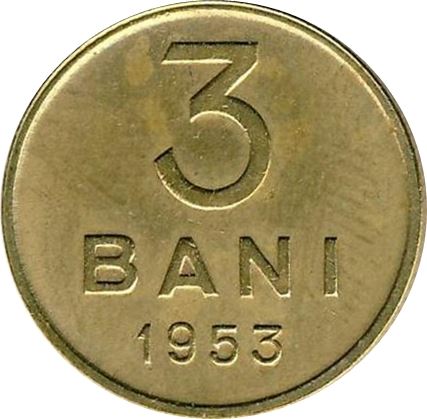 Romania | 3 Bani Coin | People's Republic | KM82.2 | 1953 - 1954