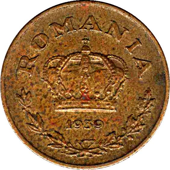 Romania Coin | 1 Leu | Corn | KM56 | 1938 - 1941