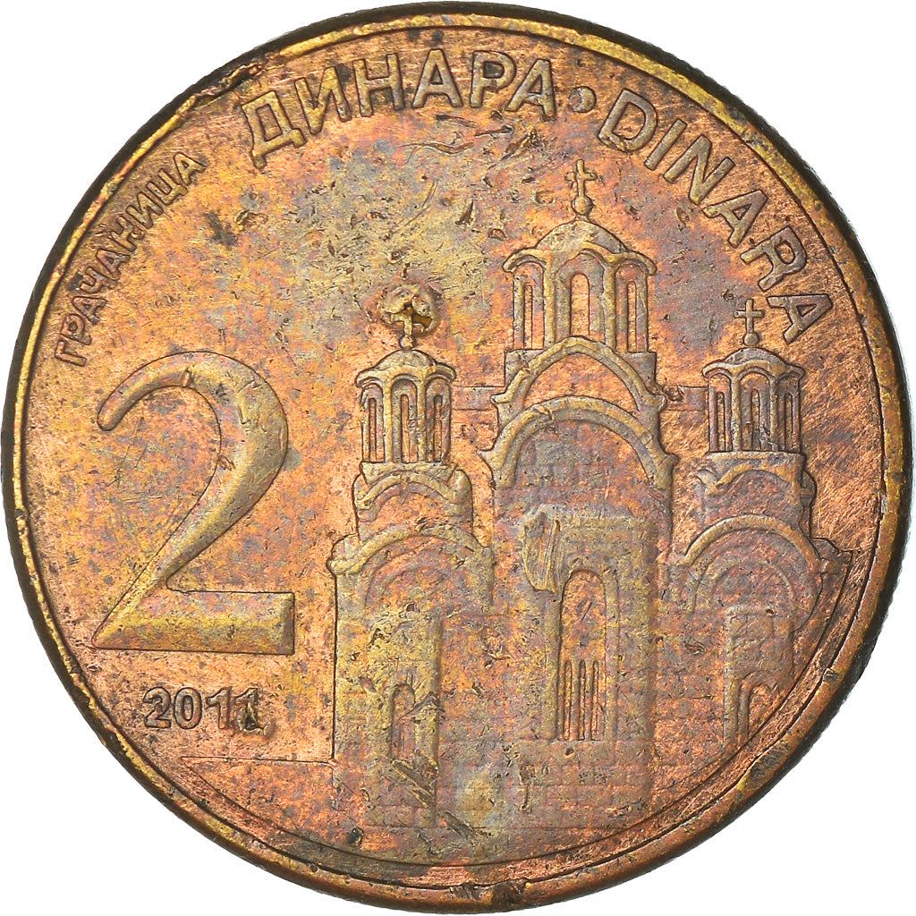 Serbia 2 Dinara Coin | Gracanica Monastery | KM55 | 2011 - 2020