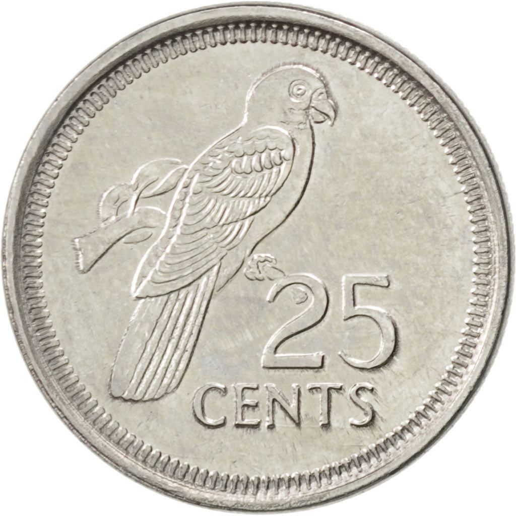 Seychelles | 25 Cents Coin | Black Parrot | KM49a | 1993 - 2012