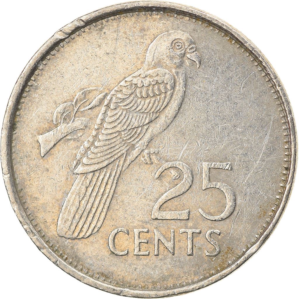 Seychelles | 25 Cents Coin | Black Parrot | KM49a | 1993 - 2012