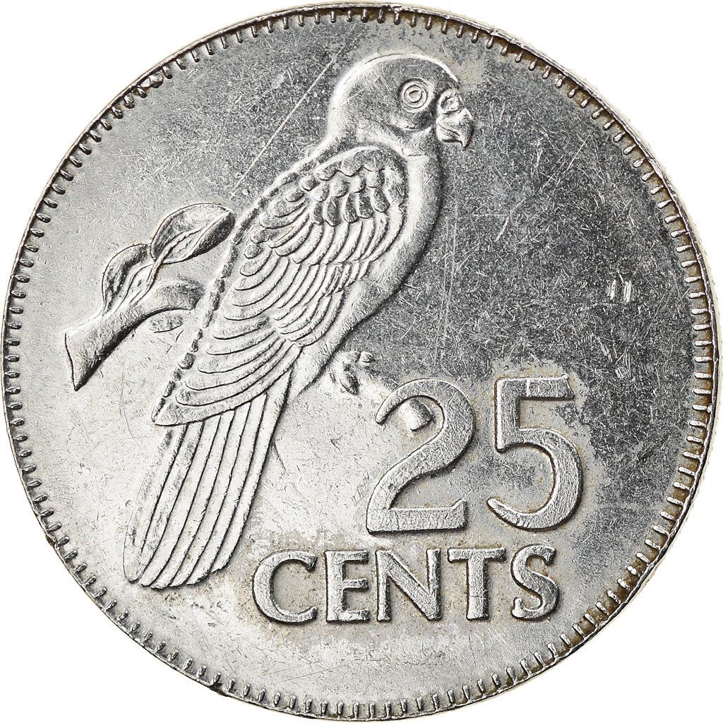 Seychelles | 25 Cents Coin | Black Parrot | Km:49B | 2000