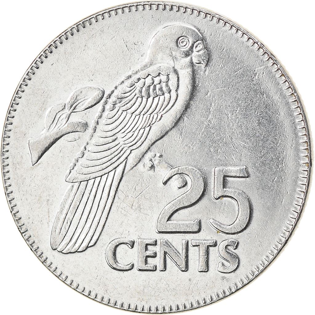 Seychelles | 25 Cents Coin | Black Parrot | Km:49B | 2000