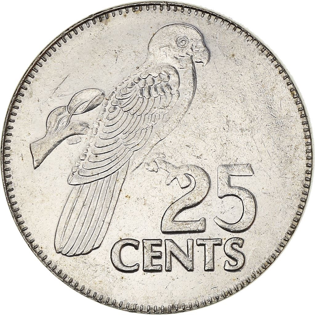 Seychelles | 25 Cents Coin | Black Parrot | Km:49B | 2000