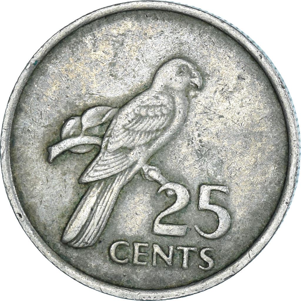 Seychelles | 25 Cents Coin | Parrot | Km:33 | 1977