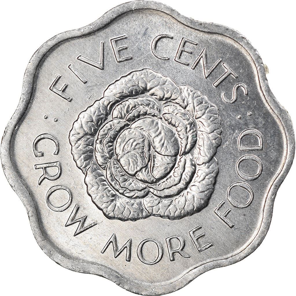 Seychelles | 5 Cents Coin | Cabbage head | Km:18 | 1972 - 1975