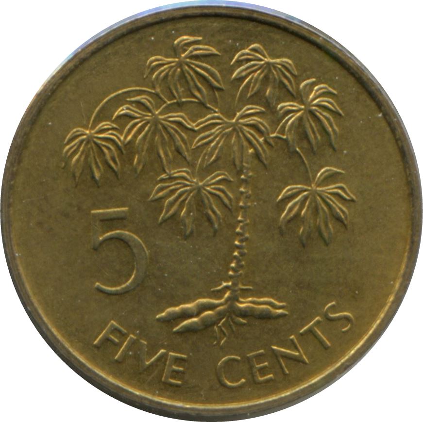 Seychelles | 5 Cents Coin | Manioc plant | Km:47.1 | 1982 - 2003