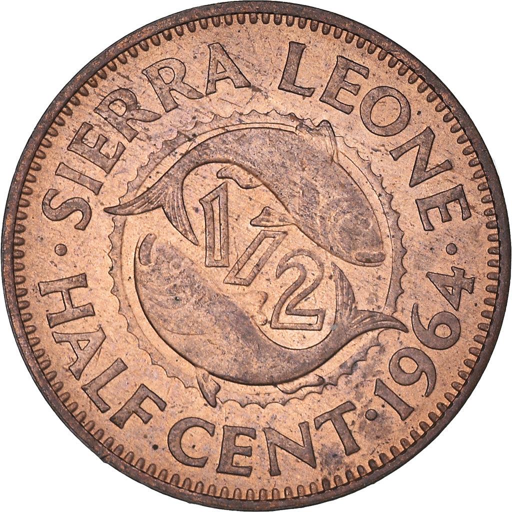 Sierra Leone 1/2 Cent Coin | Sir Milton Margai | Fish | KM16 | 1964