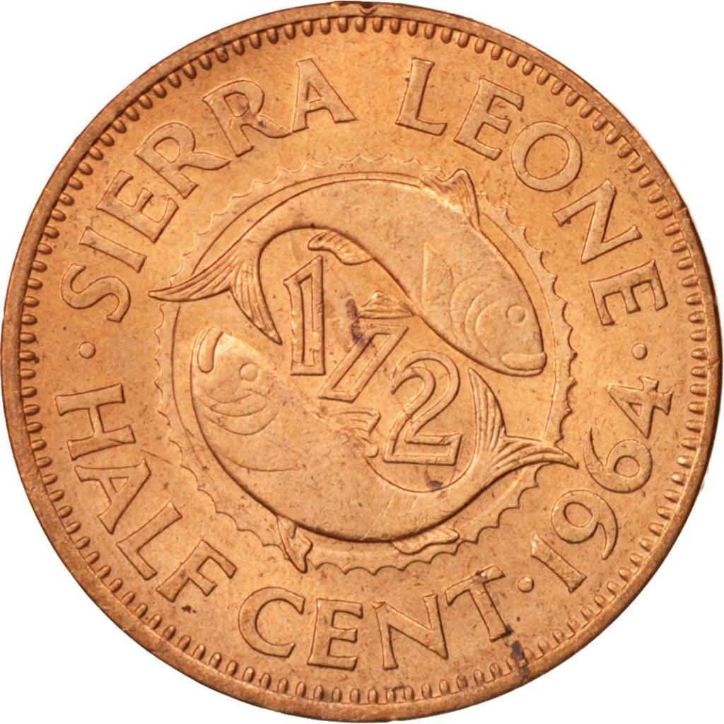 Sierra Leone 1/2 Cent Coin | Sir Milton Margai | Fish | KM16 | 1964