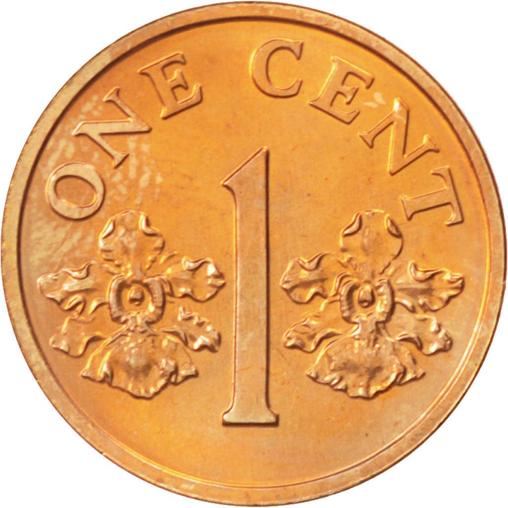 Singapore | 1 Cent Coin | Orchid | Km:49 | 1986 - 1990