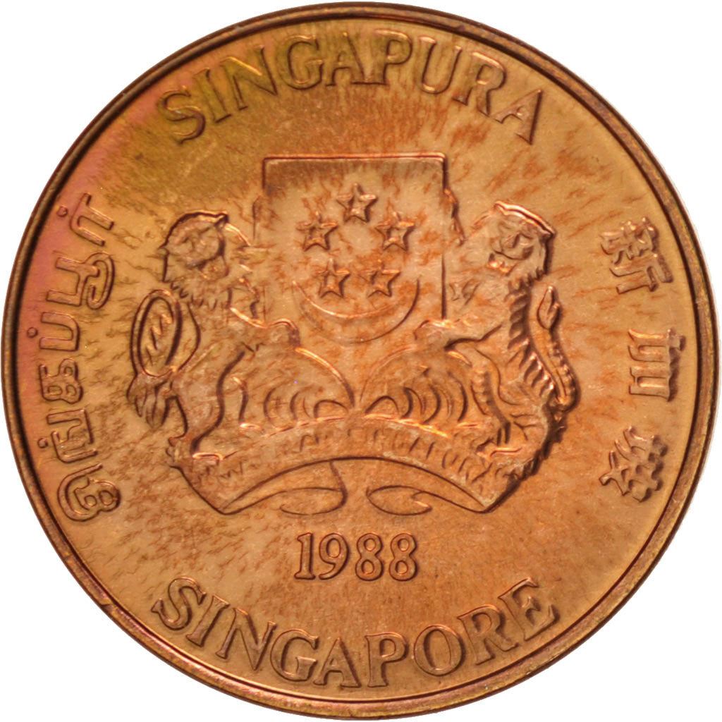 Singapore | 1 Cent Coin | Orchid | Km:49 | 1986 - 1990